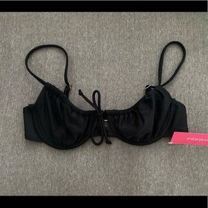 black underwire swim top